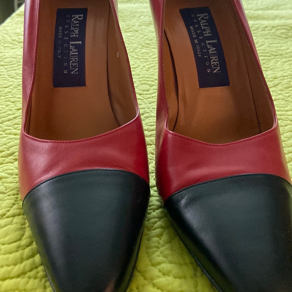 Ralph Lauren 7B red and black high heels